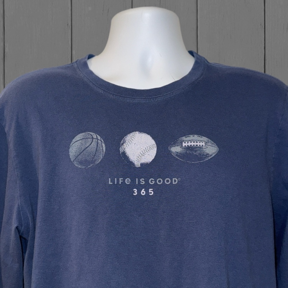 Life Is Good Long Sleeve Graphic Tee | Size M | Sports Theme 365 Shirt - Picture 6 of 8